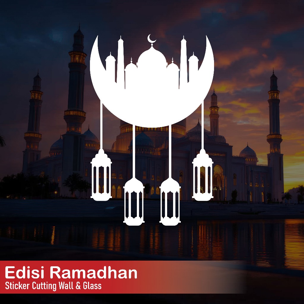 Stiker Ramadhan Masjid Bulan Sticker Cutting Lebaran Dekorasi Kaca Dinding