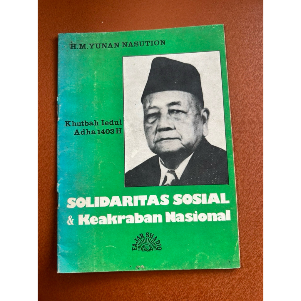 Buku solidaritas sosial dan keakraban nasional oleh H.M Yunan Nasution