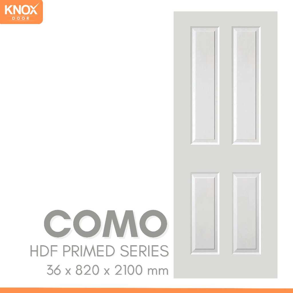 KNOX DOOR - Pintu Interior HPS Primed Series Como l 36x820x2100mm l Only Pintu l Fullset l Unfinishe