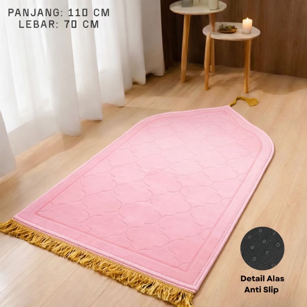 Sajadah Kabah Motif Polos Sajadah Tukye Busa Embos Polos Tebal Lembut Empuk Ukuran Dewasa 110X70cm C