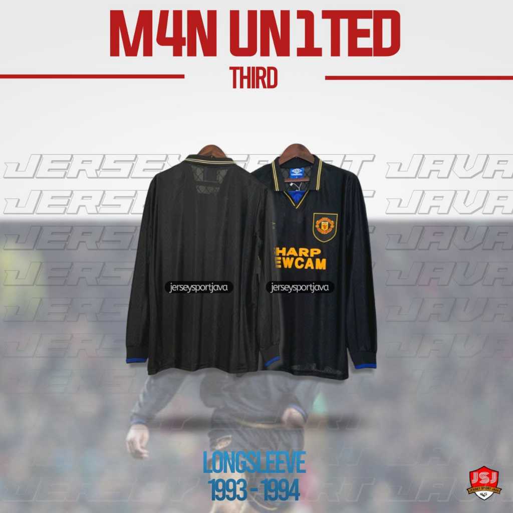( BISA COD ) JERSEY BAJU BOLA PRIA LENGAN PANJANG RETRO MU 3RD KUNGFU 93/94 GRADE AAA+ - BEST HIGT Q