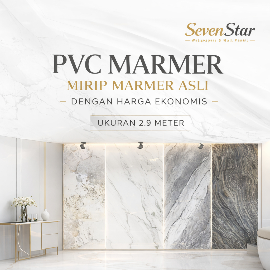 PROMO PVC Marmer Dinding Panel | PVC Motif Marmer | Dekorasi Dinding