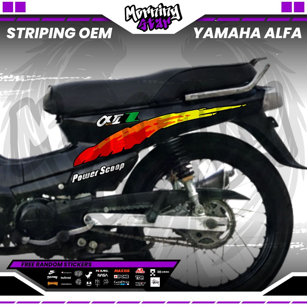 STRIPING STIKER SKOTLET OEM ORIGINAL YAMAHA ALFA ALPHA D4