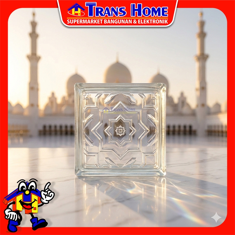 Glass Block Noor Series - ARKA | Kaca Blok Nuansa Hangat | Penerangan Alami, Estetik & Tahan Lama (M