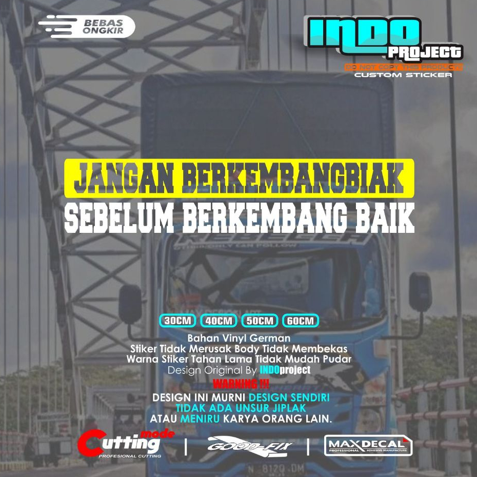 Stiker cutting variasi kaca mobil pickup truk stiker mobil kata kata Jangan berkembanhbiak sebelum b
