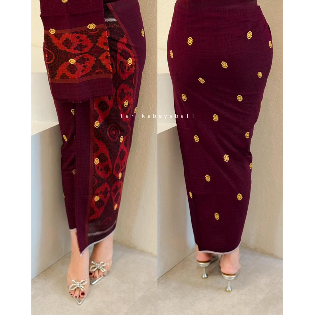 Kamen lembaran endek dobol tretes set selendang