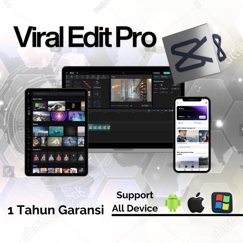 Capcut Pro 1 Tahun 46000+ Template Premium Bergaransi Edit Video Mudah