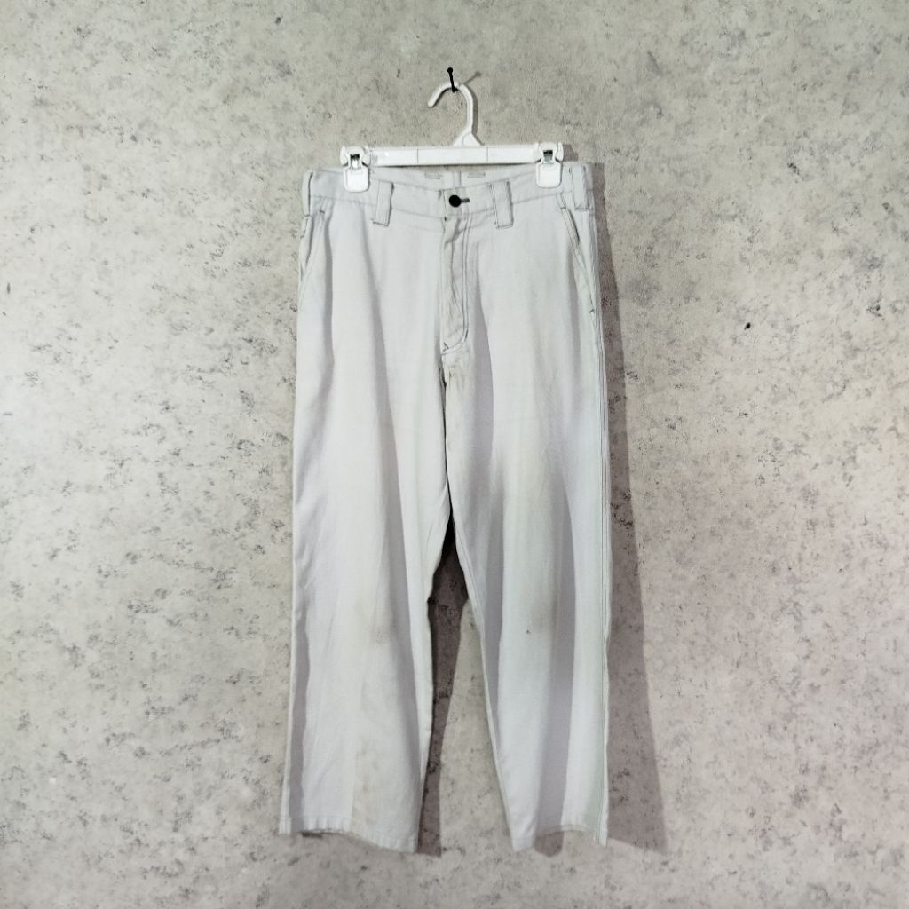 Celana jeans pria JAWIN JEANS Putih Kebiruan gombrong open leg lebar casual denim jeans reguler fit 