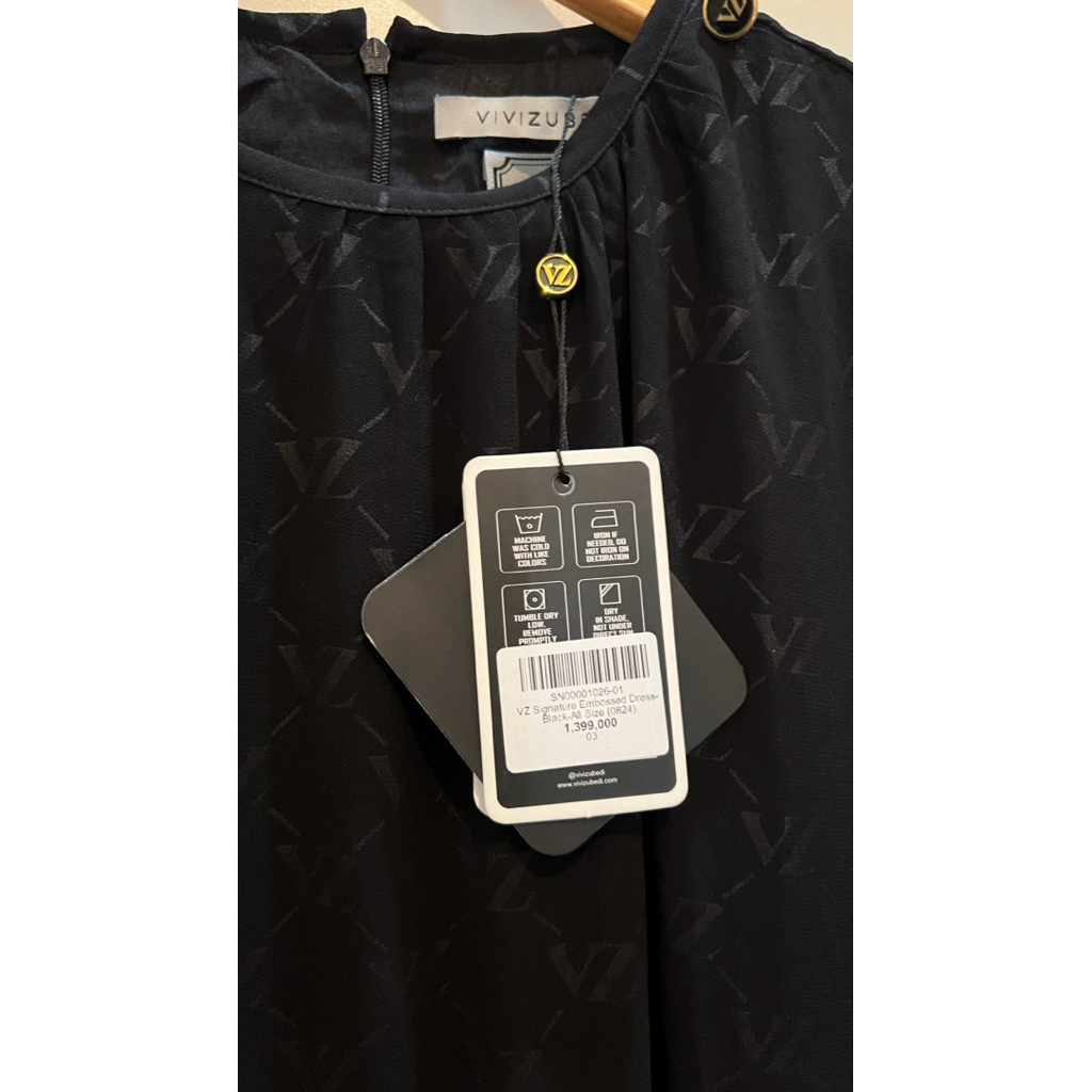 VZ Signature Embossed Dress Black