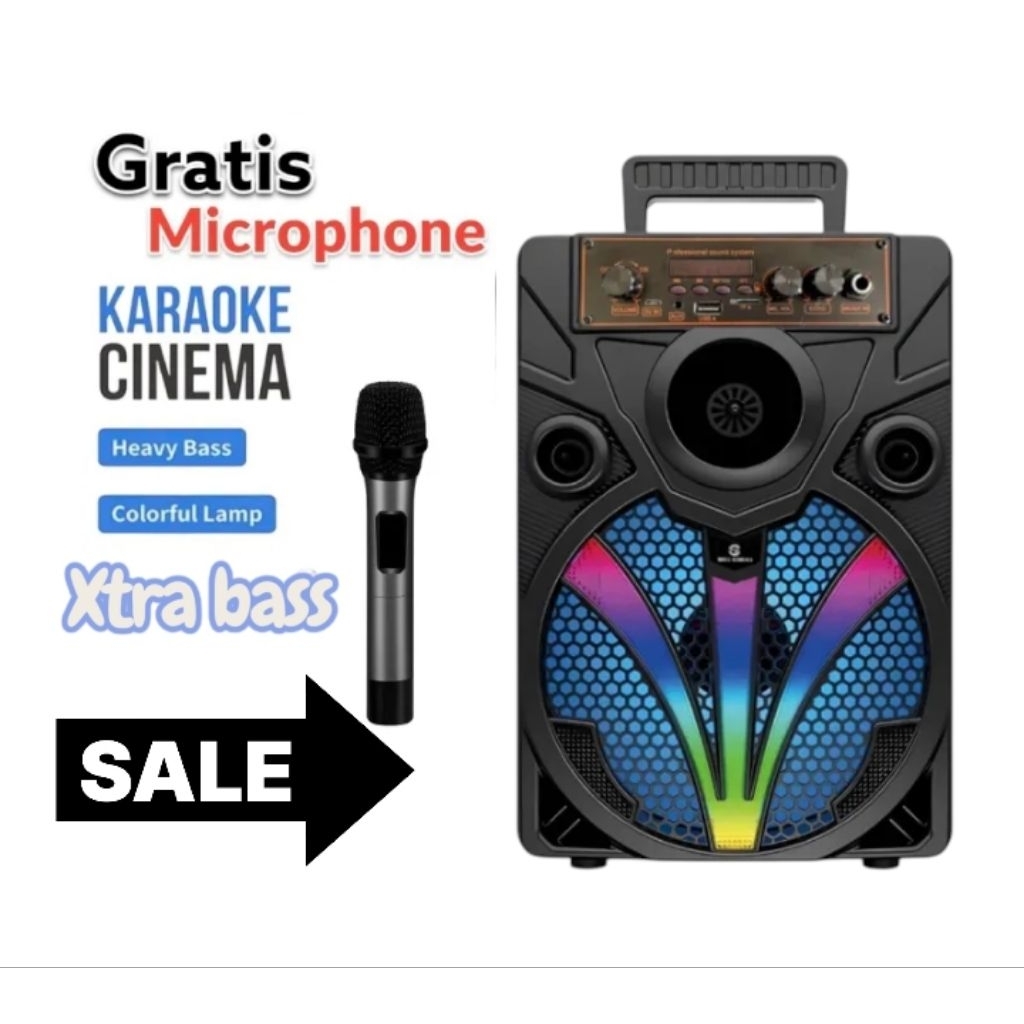 Speaker Bluetooth Kimiso 3381 Free Mic karaoke Speaker Bluetooth 6.8inc Subwoofer aktif Super Subwoo