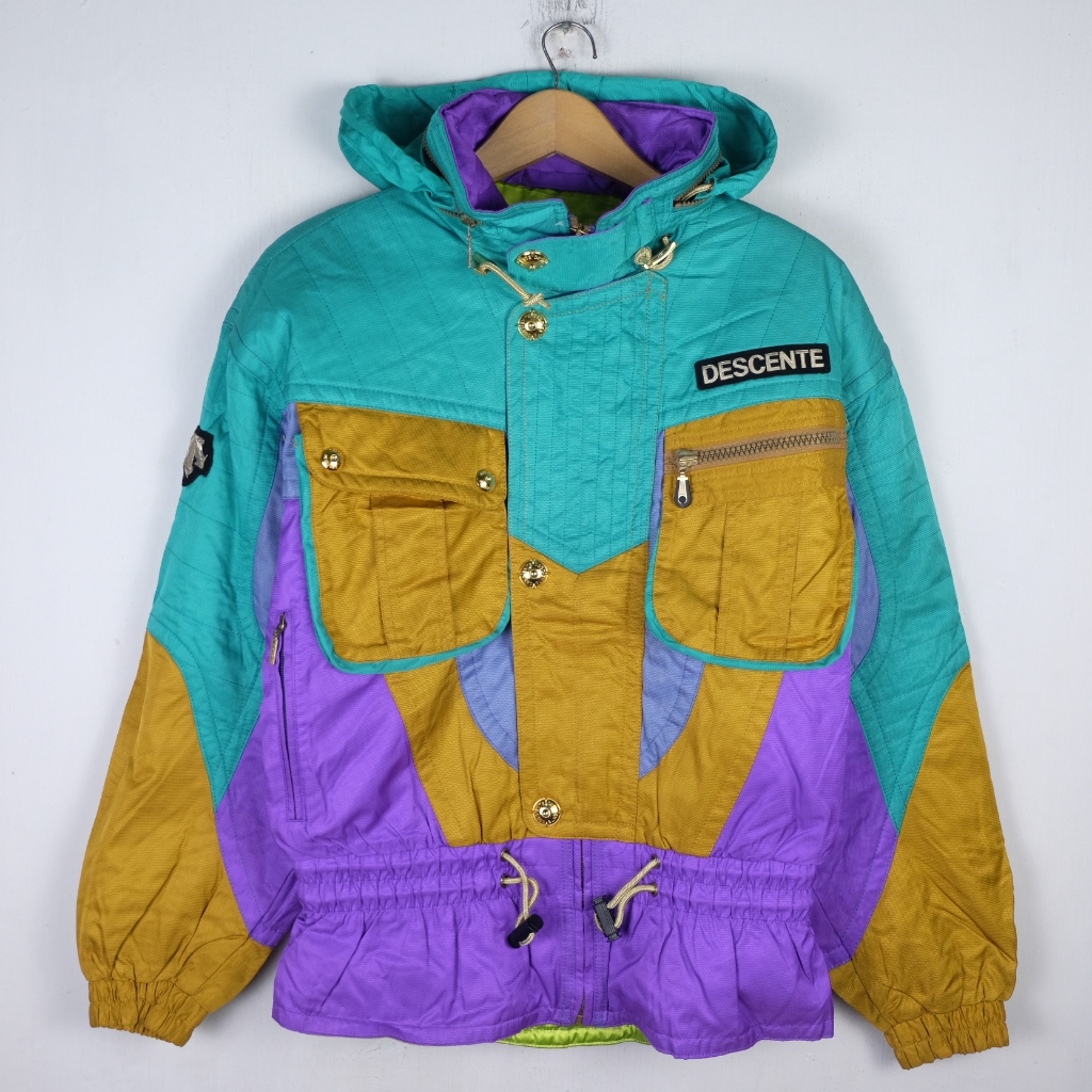 JAKET VINTAGE DESCENTE COLORBLOCK SNOWBOARD SKI TEAM RACING JK47 SIZE L