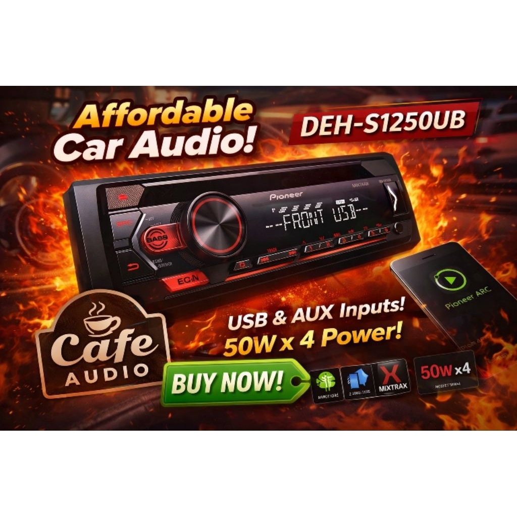 Headunit Single Din Pioneer deh-s1250ub / Headunit Pioneer