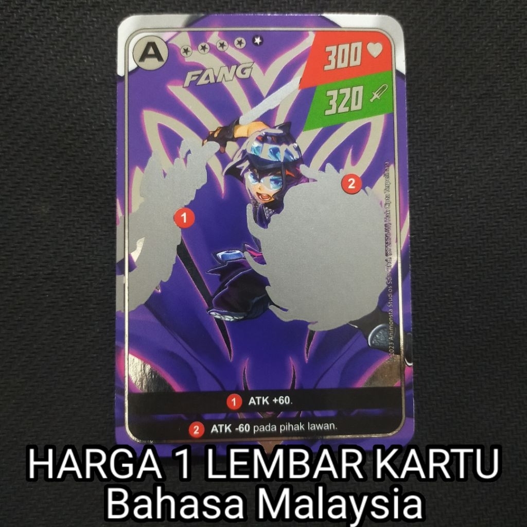 (HARGA SATU KARTU) Boboiboy Monsta Galaxy Card Fang Grade A Bahasa Malaysia Dari Pek Satria