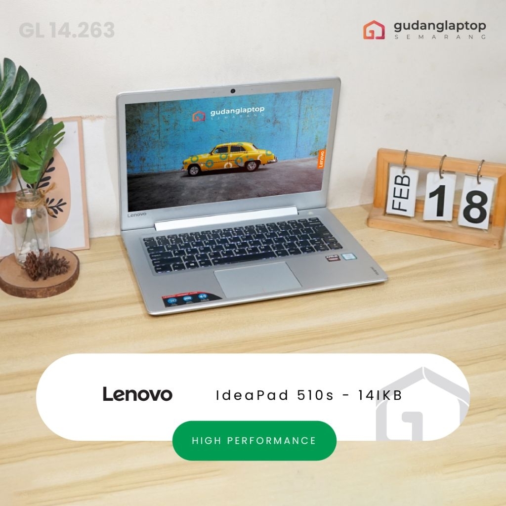 LENOVO IdeaPad 510s - 14IKB Core i7 - 7500U 4/256 VGA Radeon R7 M360 Webcam, WiFi, Bluetooth, Backli