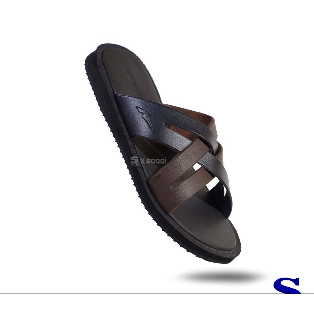 Ando Kashmir Sandal slop Ando terbaru Sandal Slop Pria Kasual Kulit Sintetis size 39_43