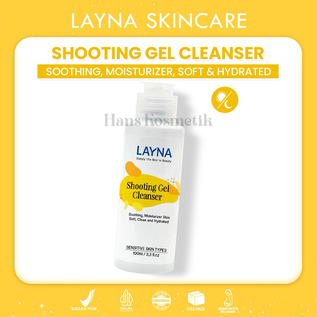 Layna Shooting Gel Cleanser (BPOM) | Layna Facial Wash Shooting | Layna Facial Wash Sensitif | Layna