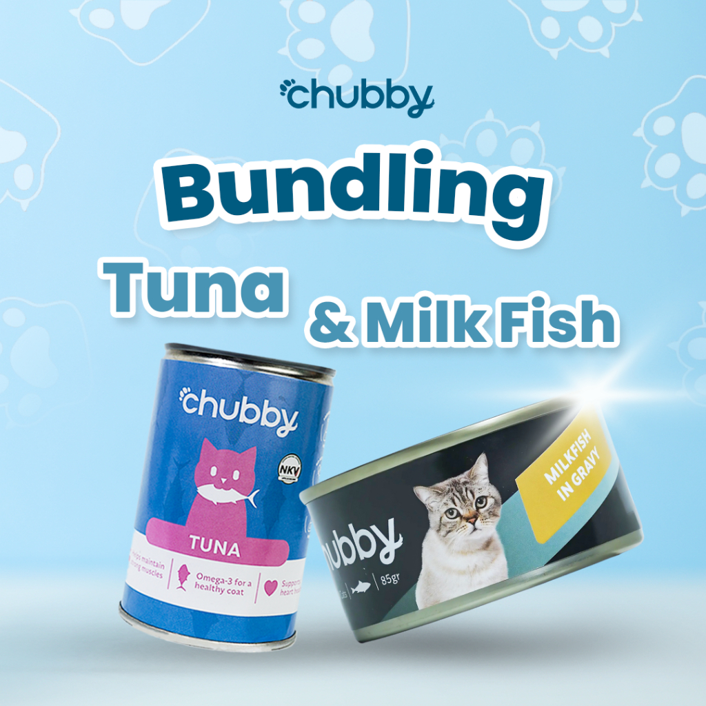Chubby - Bundling Tuna dan Milk Fish / Wet Food Kucing Rasa Tuna dan Ikan Bandeng Asli