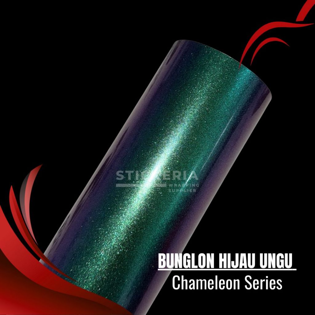Sticker Bunglon Hijau Ungu / Skotlet Bunglon Chameleon Hijau / Stiker Bunglon Hijau