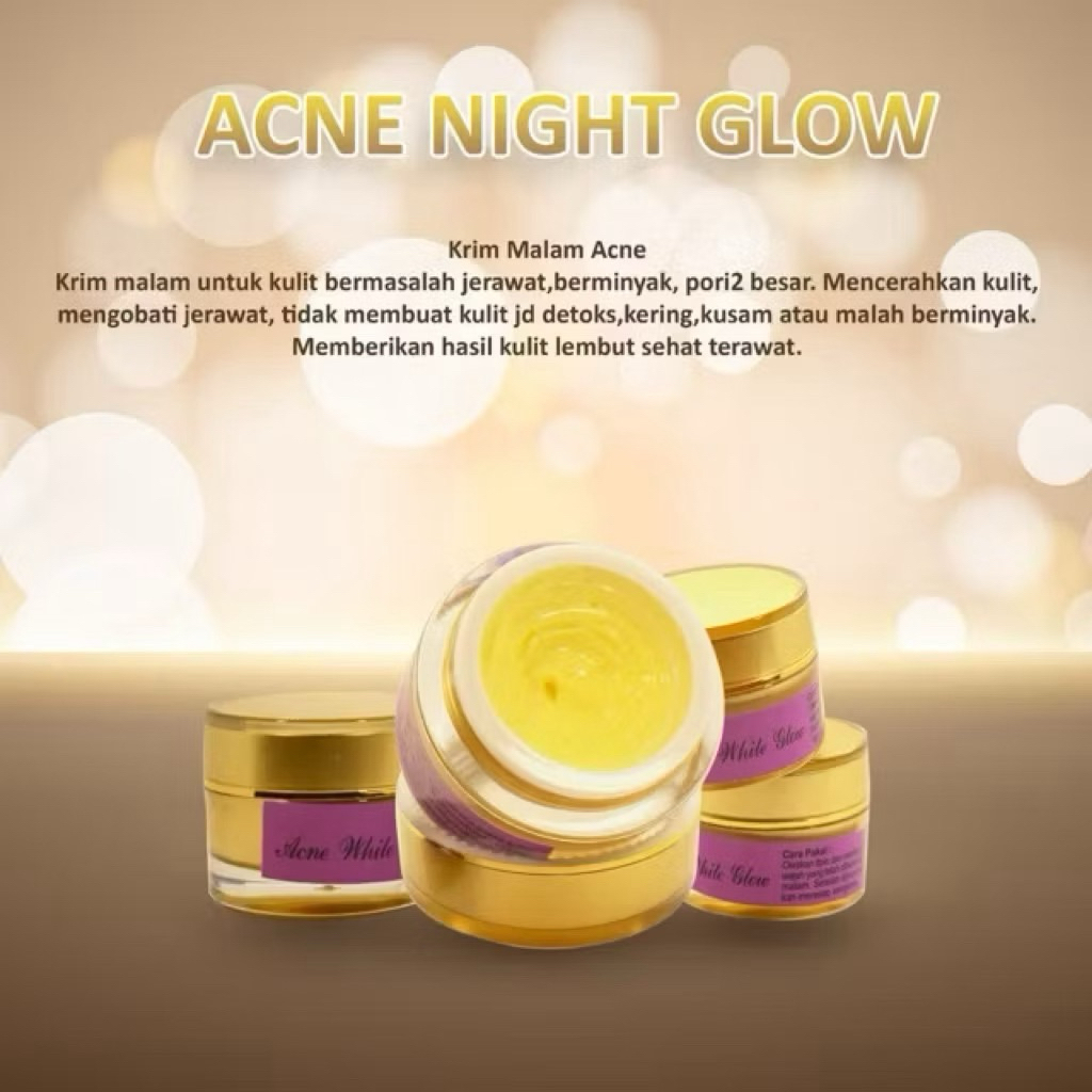 acne white/ acne glow glowing/ acne cream jerawat plus pemutih