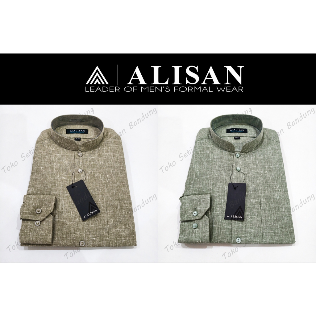 Koko ALISAN Polos Regular Lengan Panjang ( Bahan LINEN )