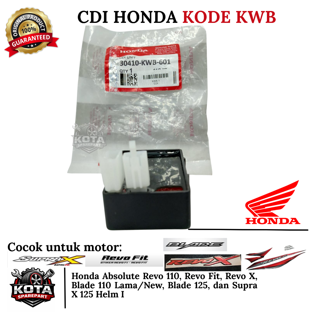 CDI ORIGINAL HONDA KODE KWB UNTUK MOTOR ABSOLUTE REVO 110, REVO FIT, REVO X, BLADE 110 OLD/NEW, BLAD