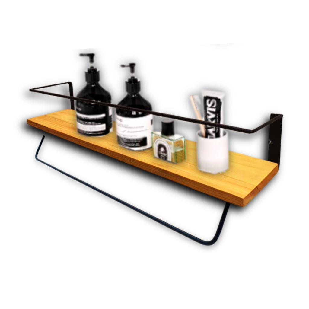 Rak Dinding Gantungan Ambalan Besi Kayu Dapur Laundry Room