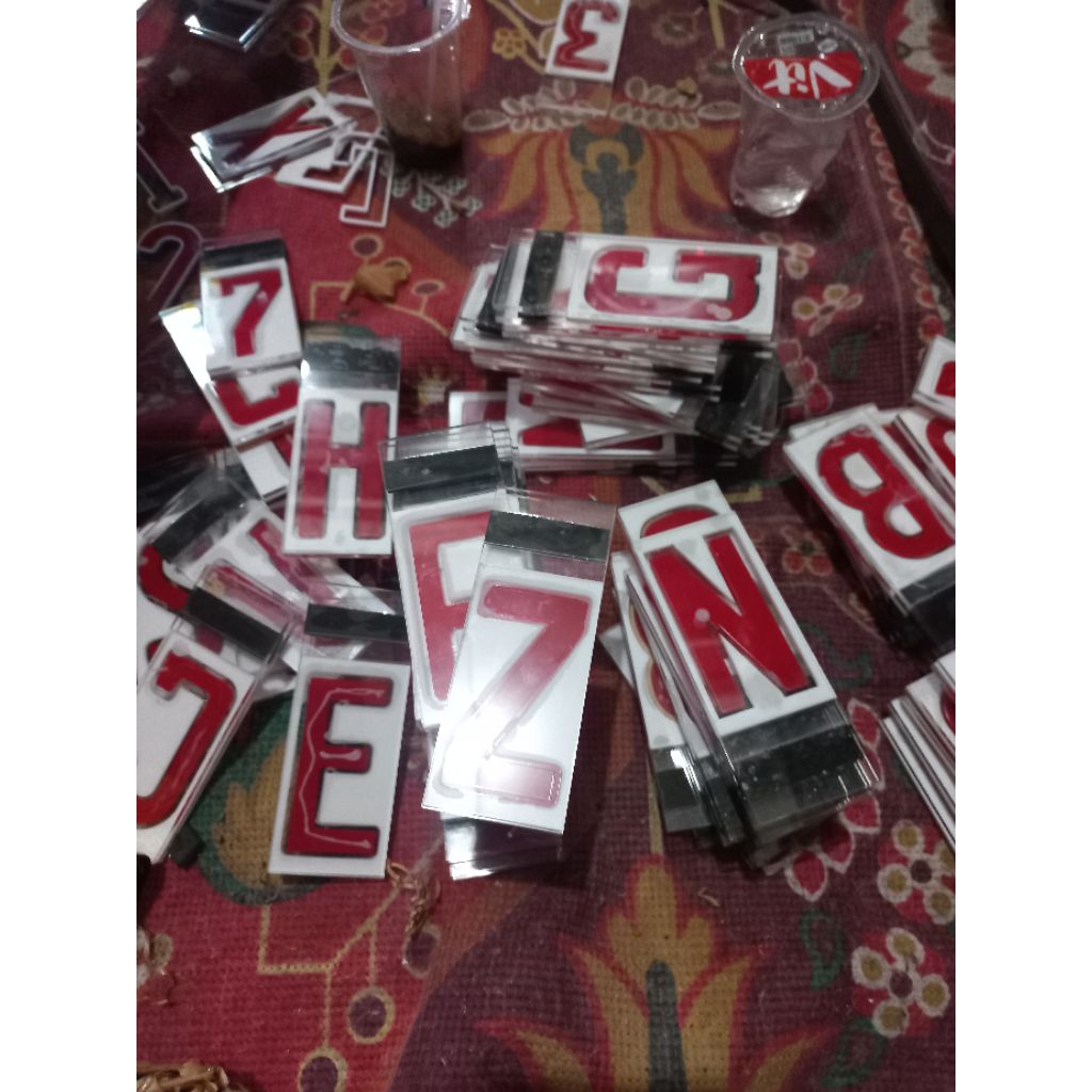 mal huruf plat nomor motor & mobil jalu bikang 1 set
