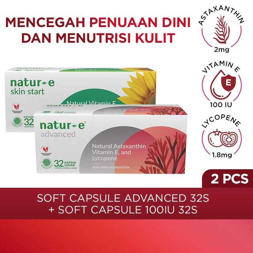 Natur-E Paket Soft Capsule - Skin Start Natural 32s & Advanced 32s [ HIJAU & MERAH ]
