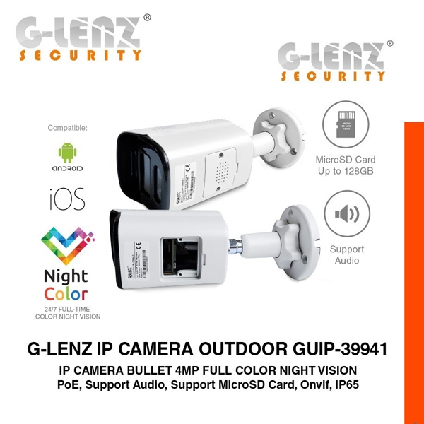 Glenz Cctv Ip Camera 4Mp - Slot Memory Card - Indoor-Outdoor / Guip 39940 - 39941 - Bukan Cctv Wifi
