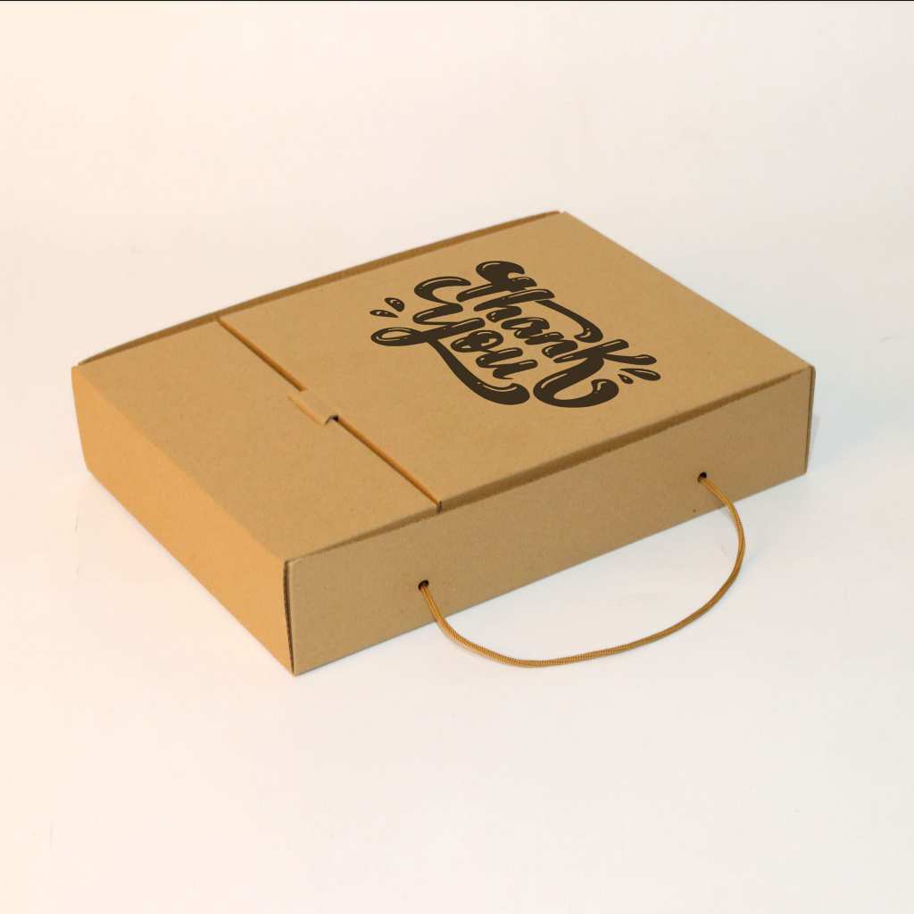 Custom Sablon Box Catering | Dus Nasi Sekat | Kardus Corrugated Sekat Tanpa / Dengan Tali