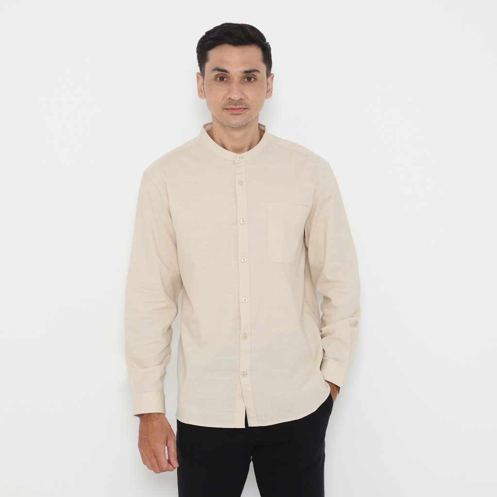 Izzue kemeja koko L/S kafa - cream