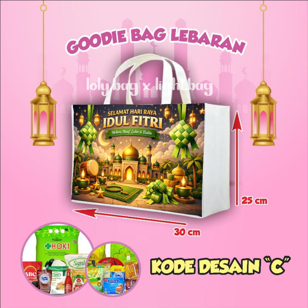 (READY SIAP KIRIM) PROMO TAS LEBARAN/GOODIE BAG LEBARAN/TAS JINJING LEBARAN/ TAS HAMPERS LEBARAN/GOO
