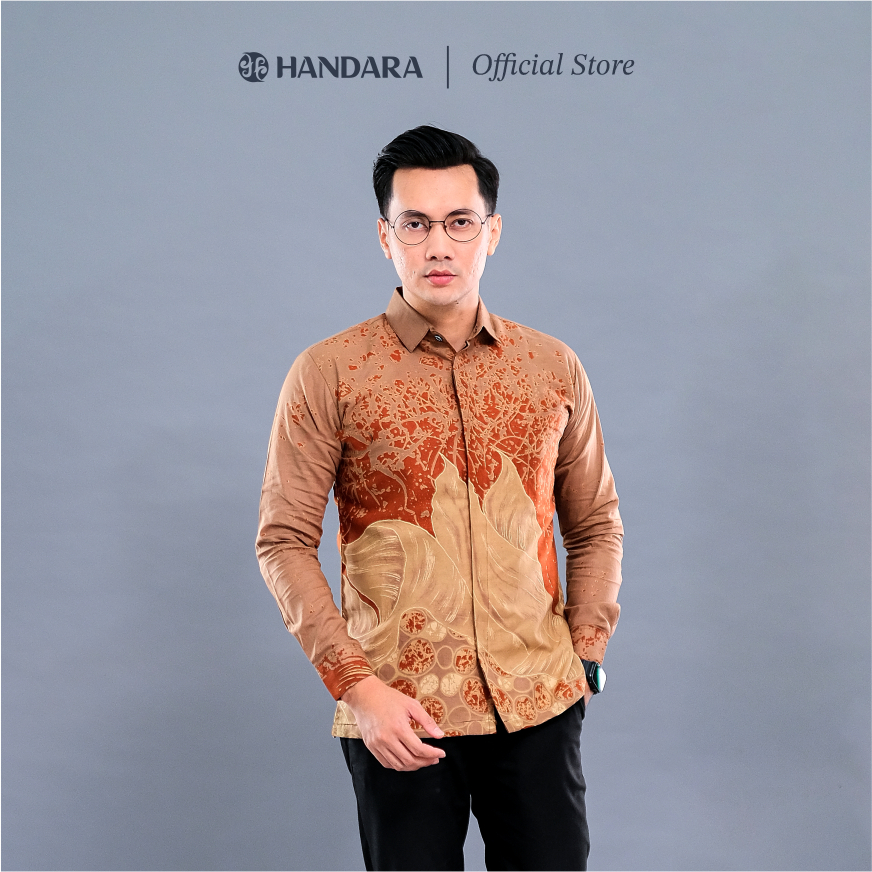 Batik Handara - Calathea Terakota Kemeja Pria Furing Erro