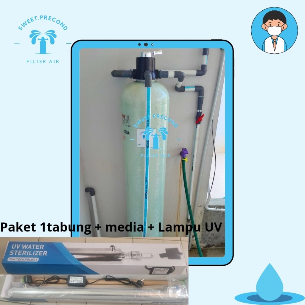 Filter Air 1054 + Media + Lampu UV