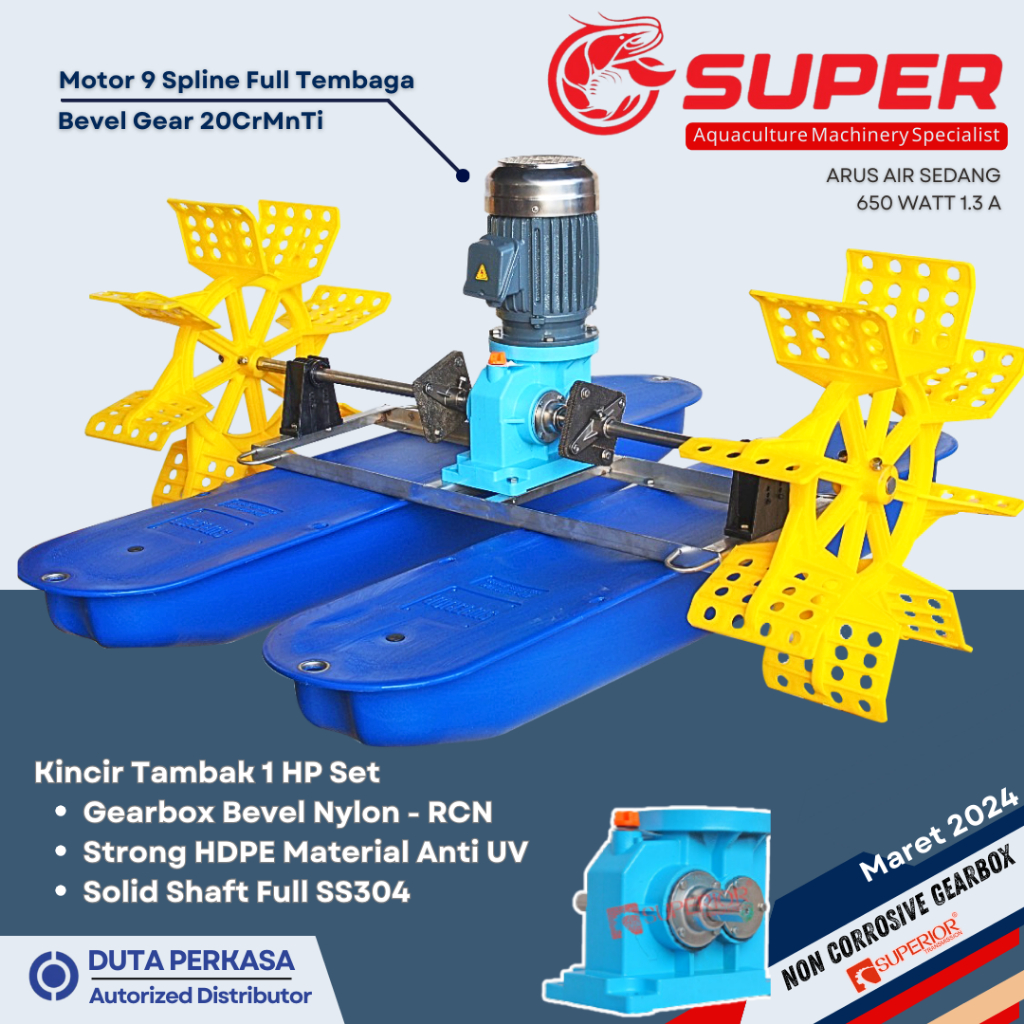 Kincir Air Tambak 1 HP 1 phase 3 phase Nylon RCN Super