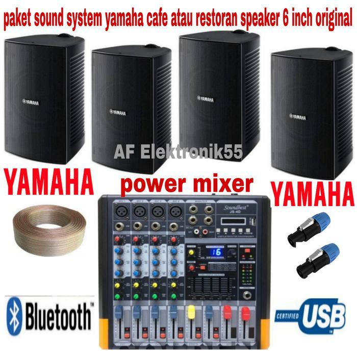 Paket Sound System Yamaha 4 Unit Speaker + Power Mixer Original