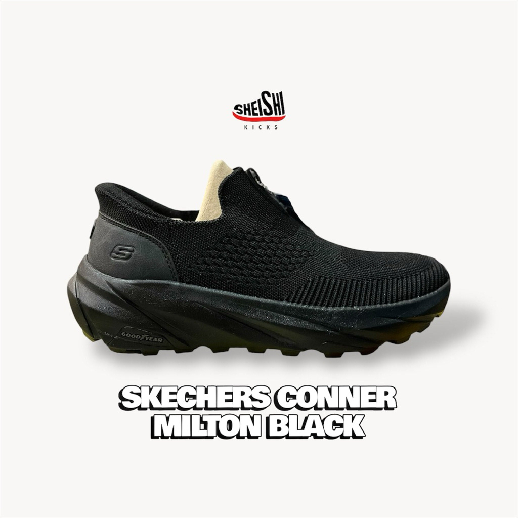 Sepatu Daily Slip-Ins Pria Skechers Conner Milton Black