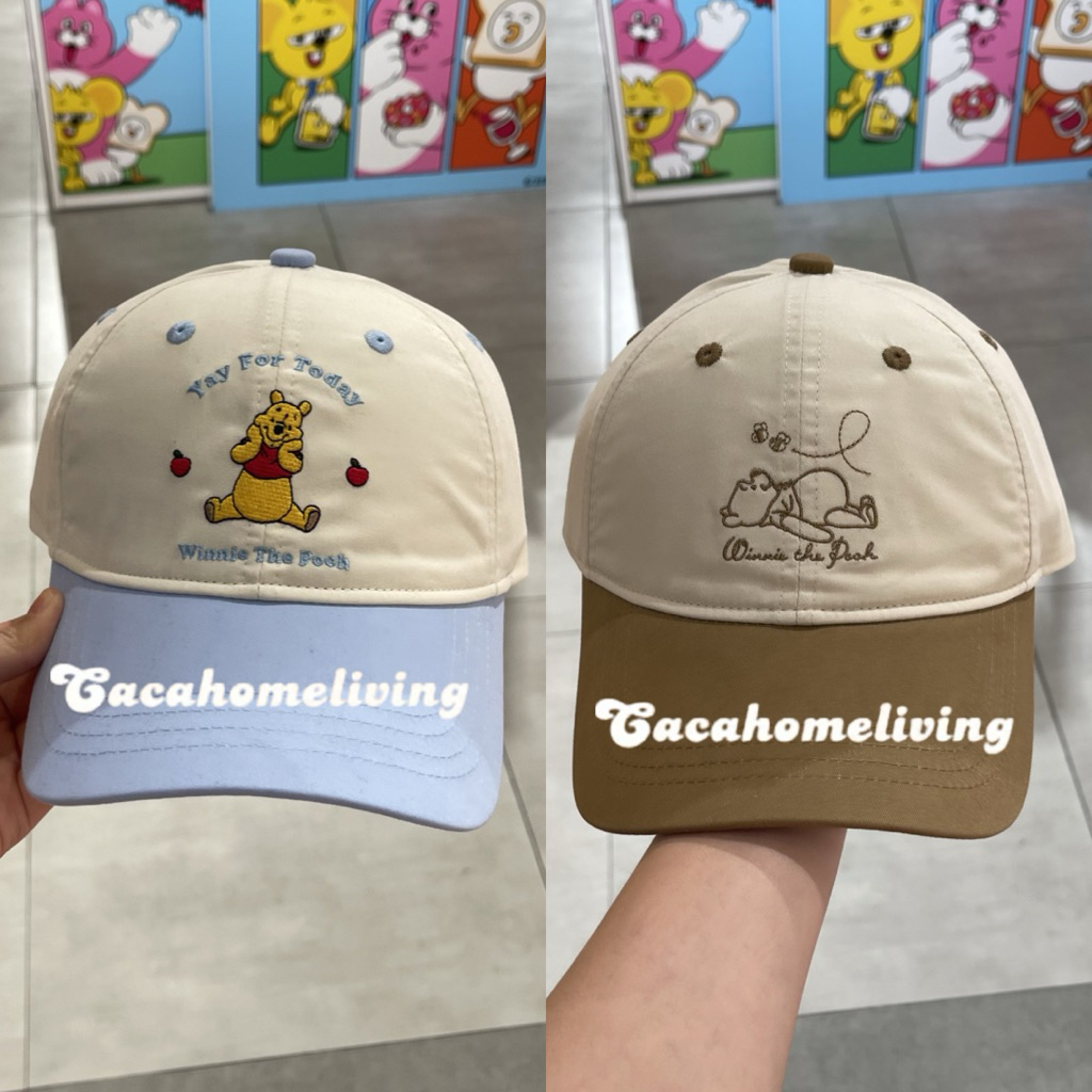 Ohsome x Disney - Baseball Cap / Topi Baseball Embroidered Disney Winnie The Pooh Collections (Khaki