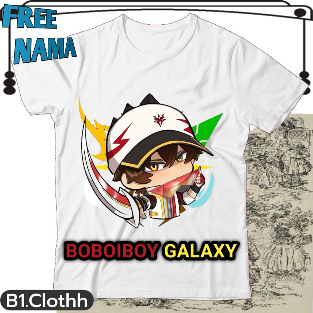 (BISA COD) Baju Anak Gambar Boboiboy Supra Gratis Nama Kamu - T Shirt Child Boboiboy Supra Free Your