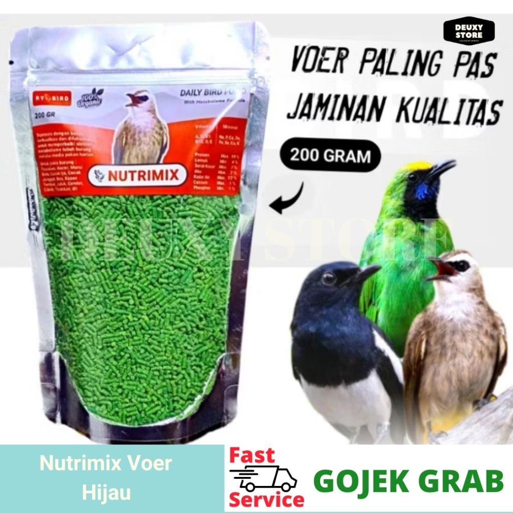 Nutrimix Voer Hijau Pakan Burung Murai Kacer Trucuk Jalak