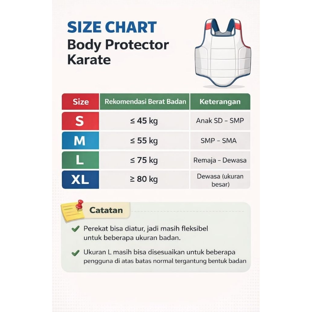 Body Protector Karate Pelindung Badan Dada Karate Co