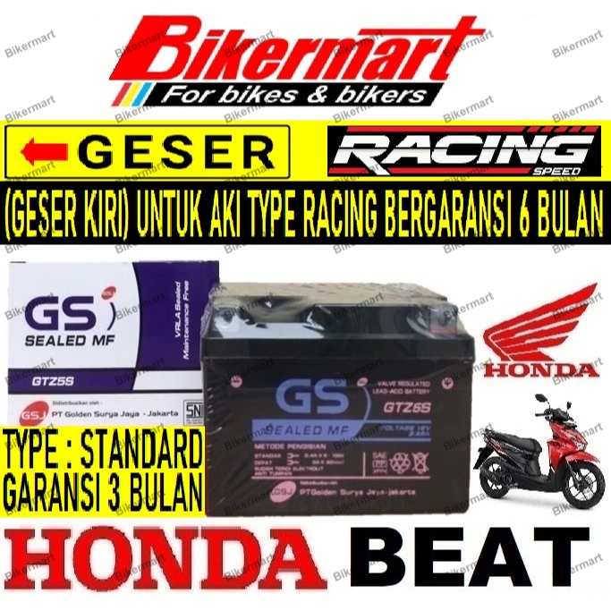 Aki Motor Honda Beat Pop GTZ5S Accu Kering MF