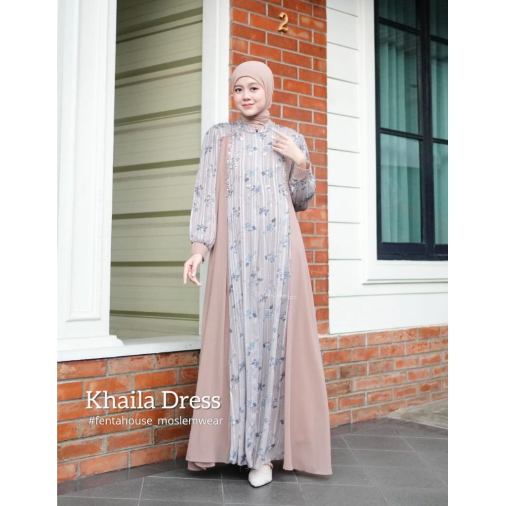khaila dres fenta house sisa putih XL
