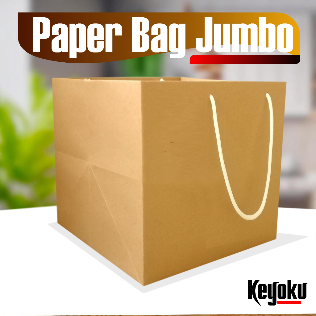 PAPER BAG JUMBO KOTAK COKLAT POLOS