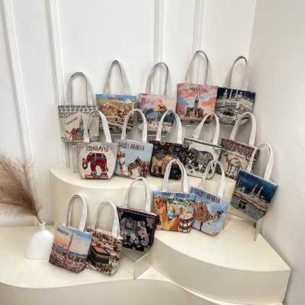 sale TAS JINJING KANVAS BORDIR WANITA IMPORT / TAS KANVAS MINI / TAS GAJAH GAMBAR LUCU Tkf 268 thail