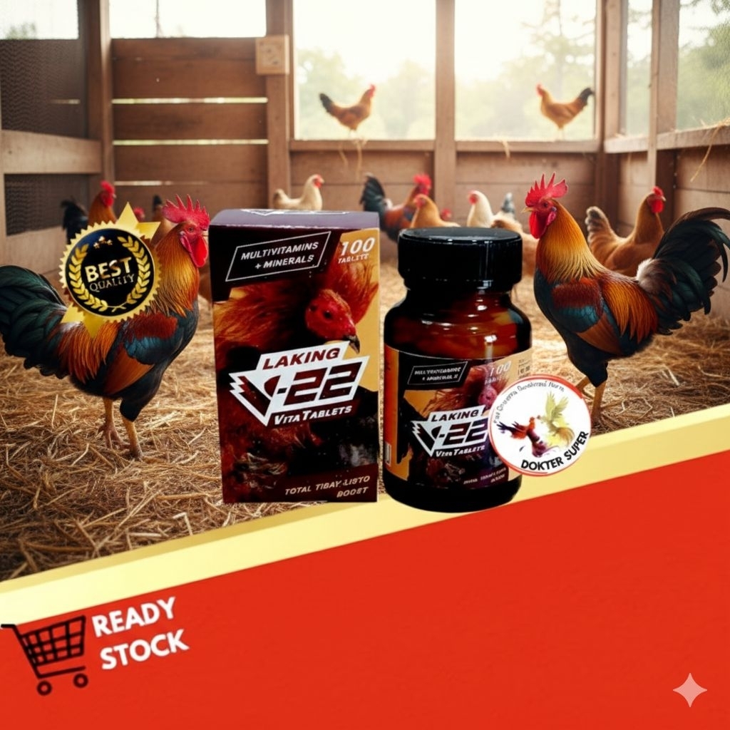 V22 LAKING OBAT AYAM IMPORT ISI 100 TABLET