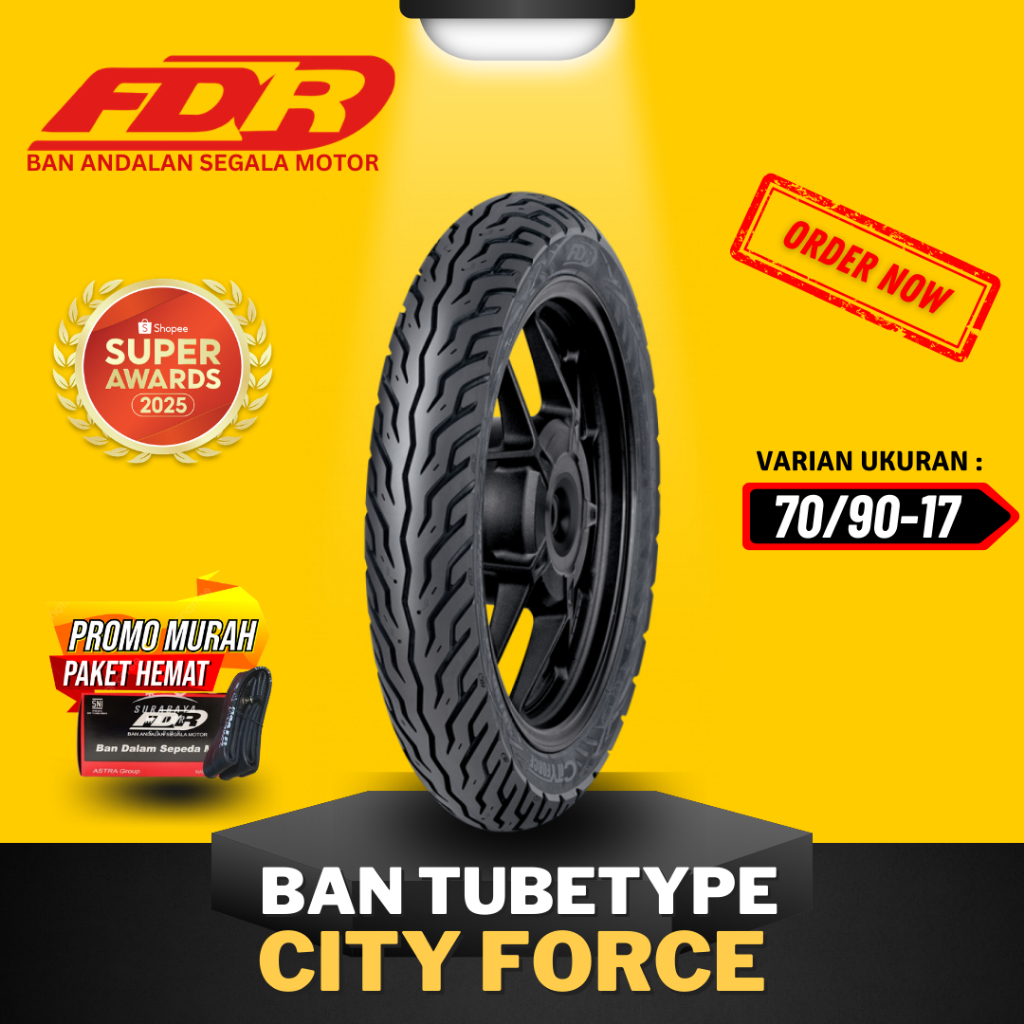 [READY COD] BAN FDR CITY FORCE TUBETYPE RING 17 / BAN FDR TUBETYPE CITY FORCE TT RING 17 ( 70/90-17 