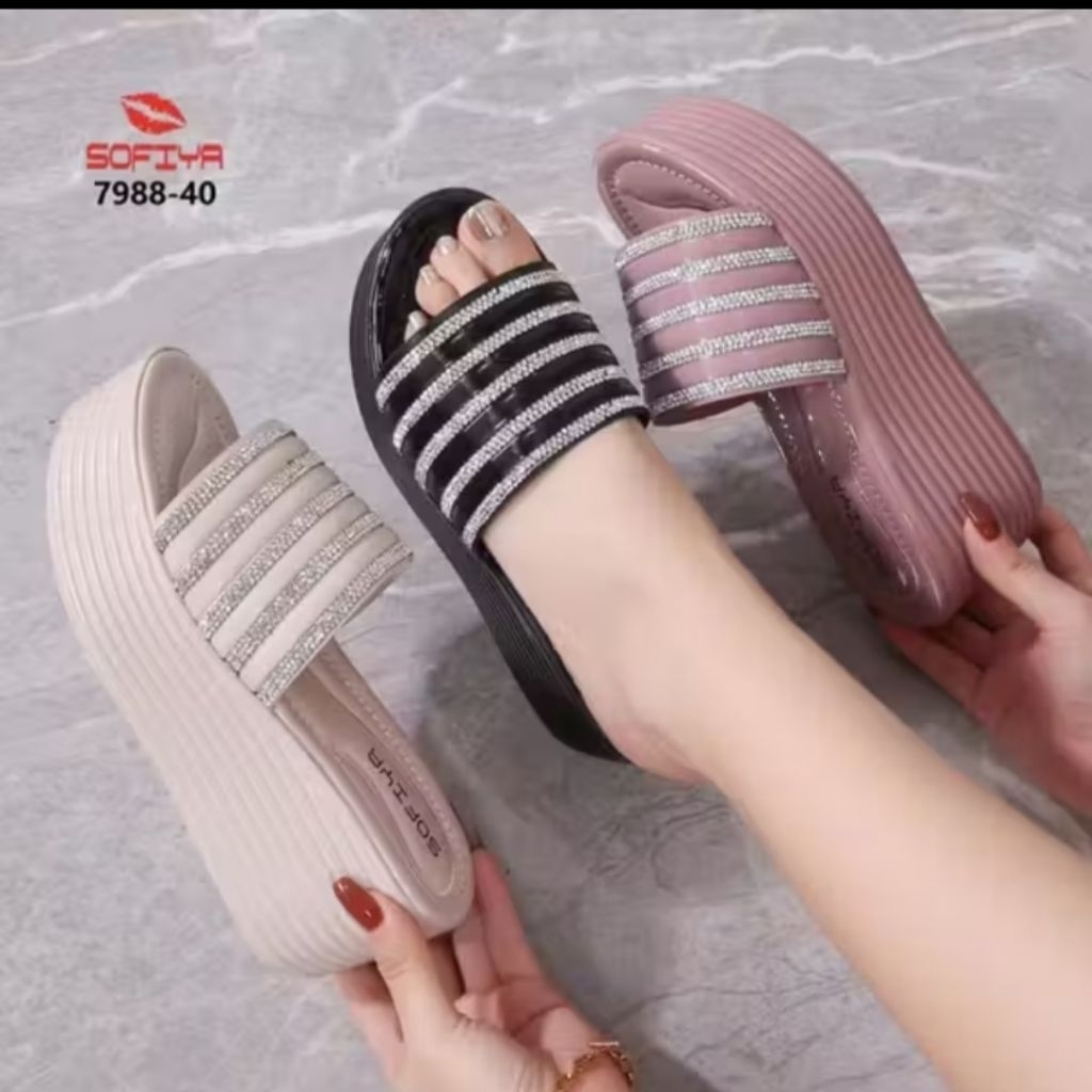 SANDAL WEDGES WANITA SOFIYA IMPORT TERBARU 7988-40