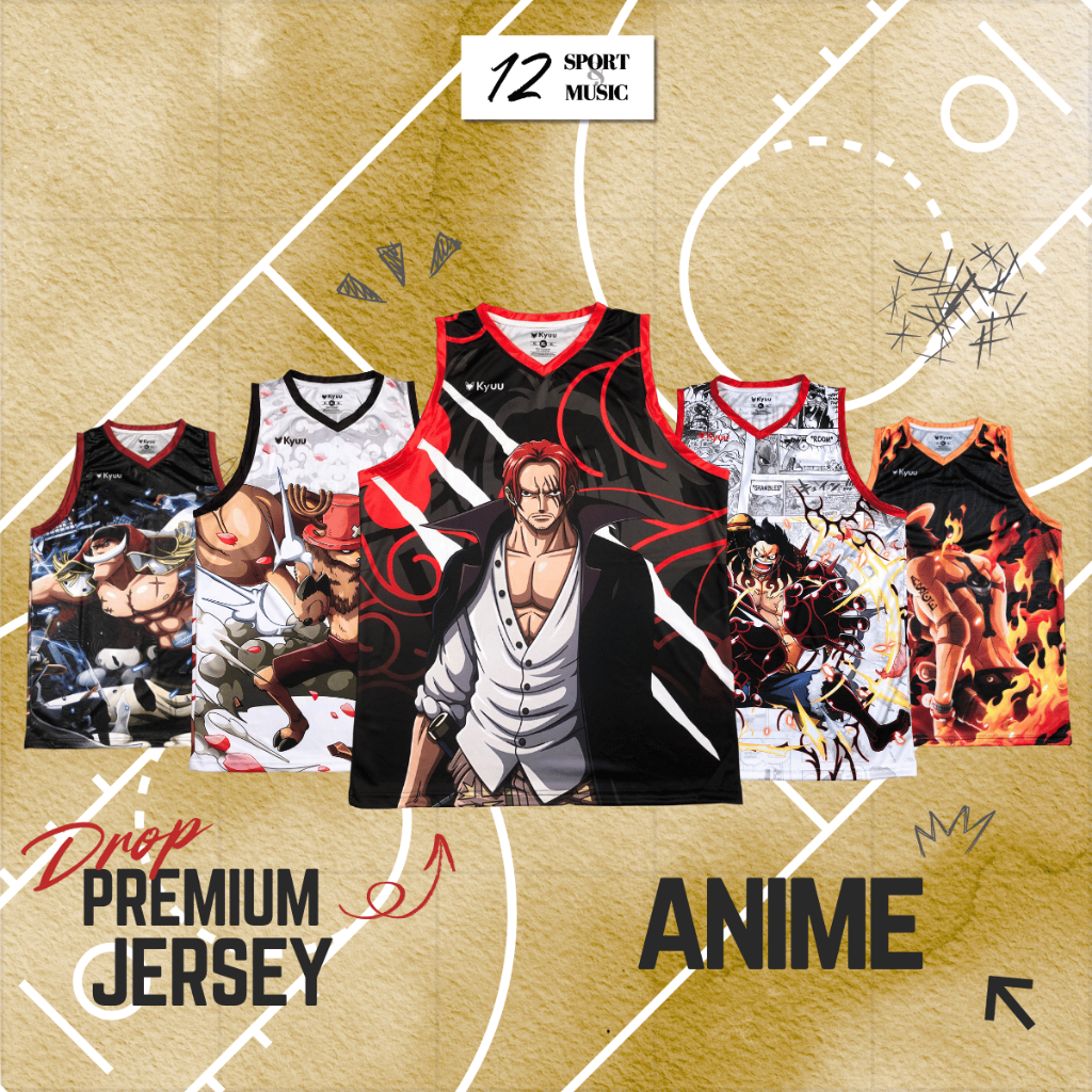 Jersey Basket Anime One Piece Dri-Fit Motif Import Authentic Printing