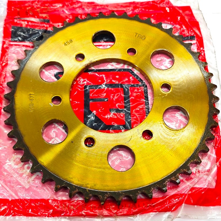 (158G) GEAR BELAKANG TRQ 428 47T gold emas baja gir vixion old new r15 v1 v2 xabre mx king scorpio b
